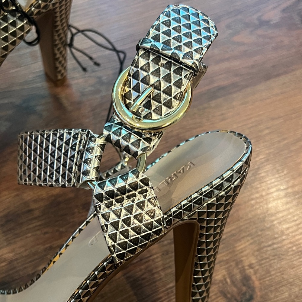 NWT - Karl Lagerfeld - Black and White Patterned Heels - Picture 6 of 16